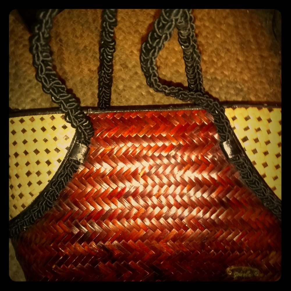 Gabriela  straw two-tone bag
